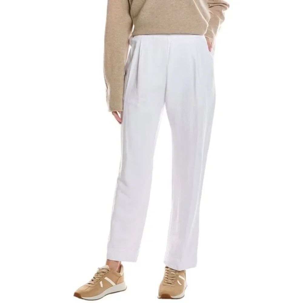 NWT JAMES PERSE Double Pleat Linen-Blend Trouser White Women’s Size 3/ Large
